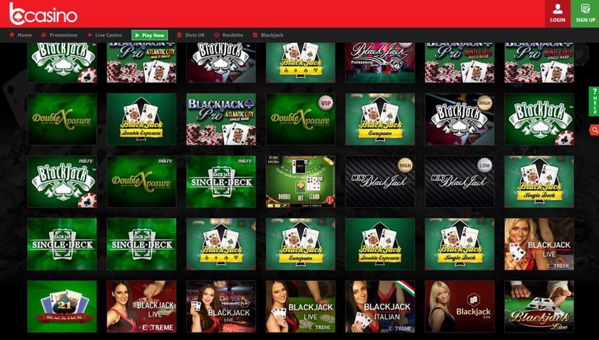 Blackjack Selection at bCasino