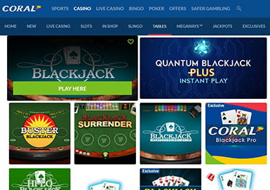 The Coral Online Blackjack Casino