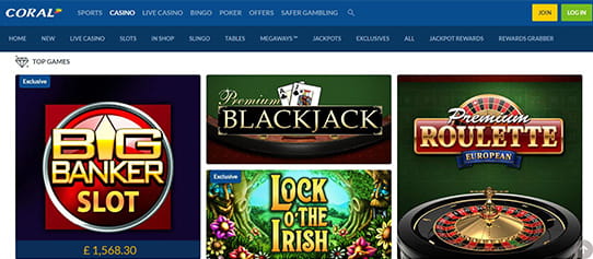 The Coral Online Casino Game Selection in the UK