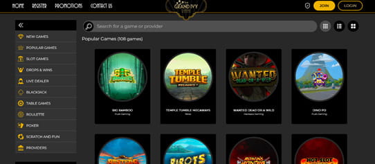 The Grand Ivy Online Casino Games