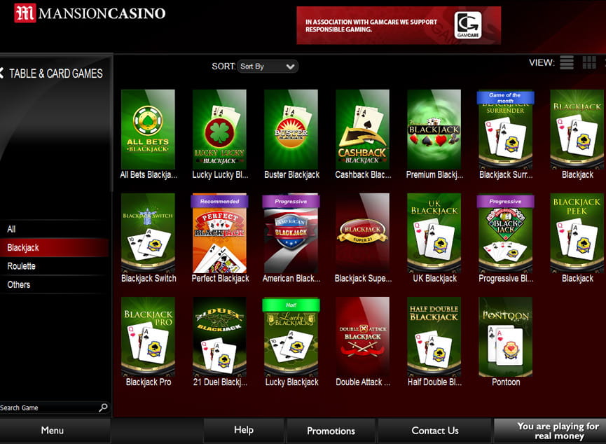 The Rich and Diverse Selection of Blackjack Variants on the Mansion Casino Download Client
