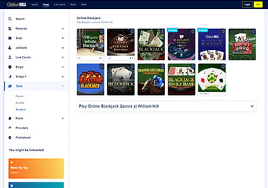 The William Hill Online Blackjack Casino